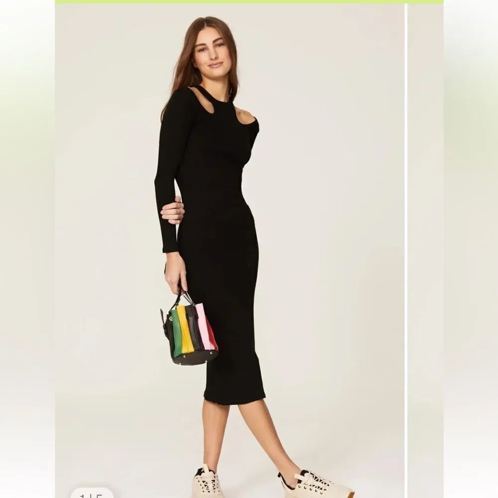Simon Miller Anz Cutout Neckline Ribbed Dress
